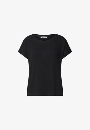 Street One, DROPPED SHOULDER SHIRT MIT RUNDHALS - Camiseta básica - black