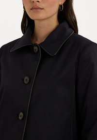 Lauren Ralph Lauren FAUX-LEATHER-TRIM HOODED COAT - Parkas - dark navy