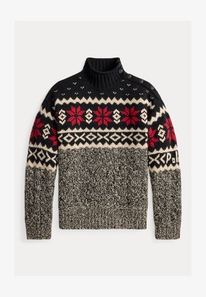Polo Ralph Lauren SNOWFLAKE CABLE-KNIT WOOL-BLEND SWEATER - Pulóver - charcoal