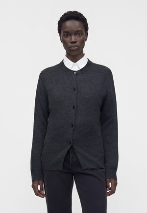 CLOSED, CREW NECK CARDIGAN - Cardigan - black melange