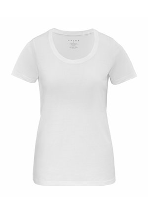 White short-sleeve T-shirt made from soft cotton with a round neckline and a relaxed fit; smooth texture, no visible patterns or accents.