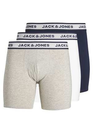 Jack & Jones JACSOLID BOXER BRIEFS 3 PACK - Culotte - light grey/melangepack white/navy blazer