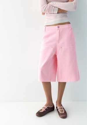 PULL&BEAR DOUBLE LEG - JORTS - Pantaloni scurți din denim - pink