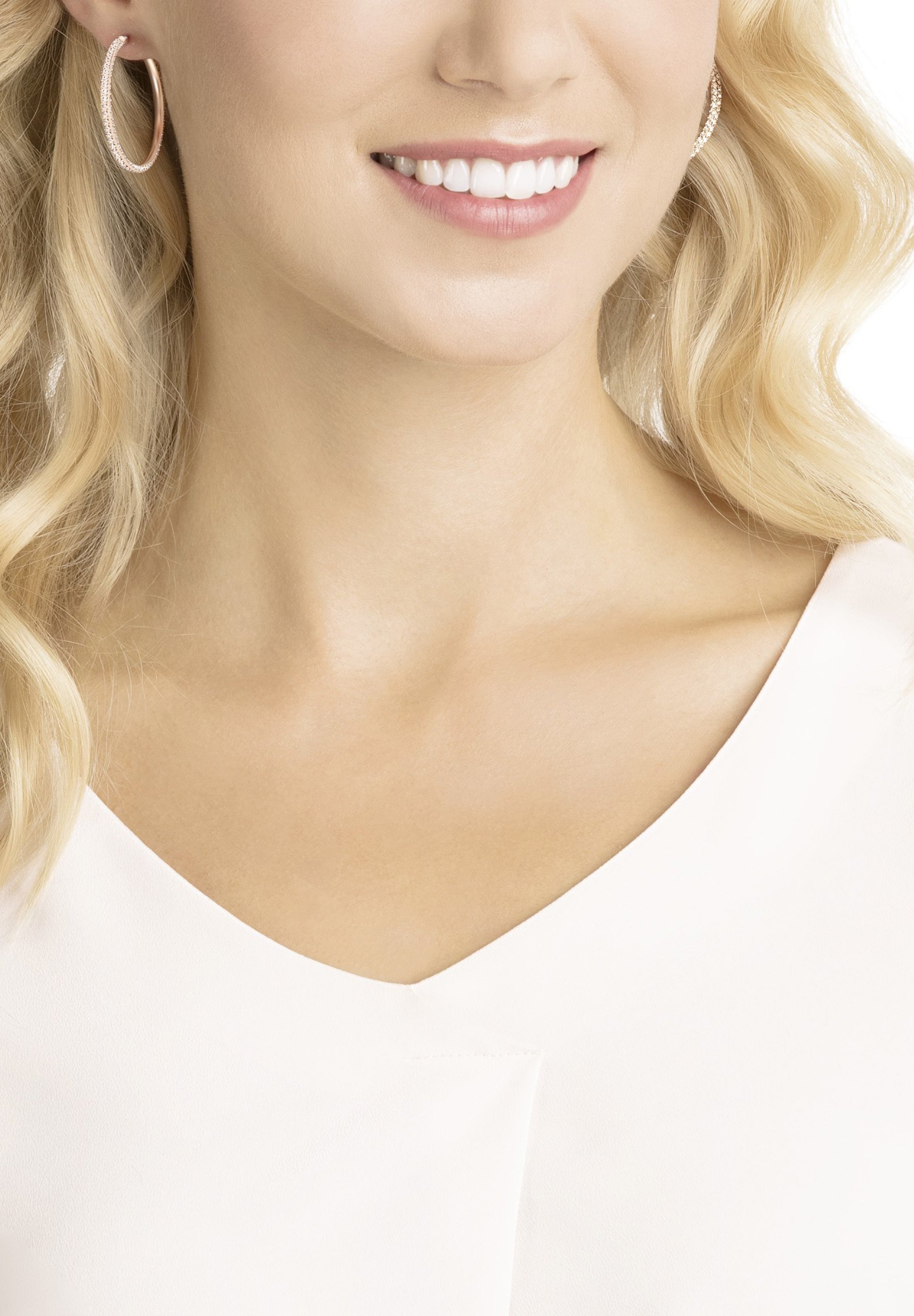 Swarovski DEXTERA HOOP EARRINGS PAVÉ LARGE Earrings pink/rose