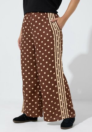 Yours Clothing, PLUS SIZE WIDE LEG TROUSERS - Broek - chocolate