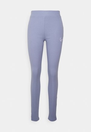 SMALL SIGNATURE SLIT - Leggings - blue