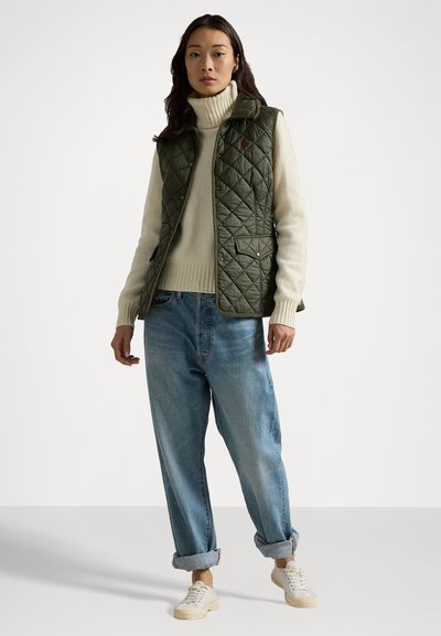 Polo Ralph Lauren CORDUROY TRIM QUILTED VEST - Väst - ranger green