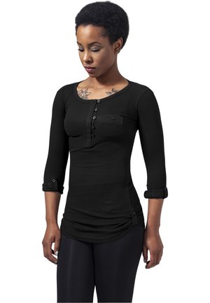 LADIES LONG RIB POCKET TURNUP TEE - Långärmad tröja - black