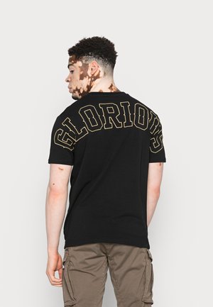 NAZANO TEE - T-shirt con stampa - jet black/gold