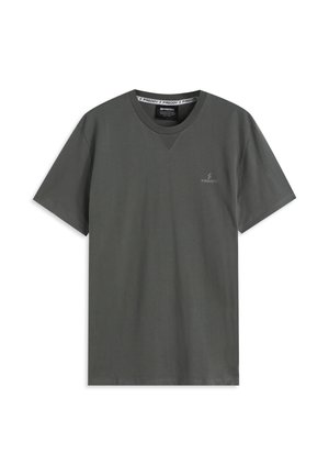 REGULAR CON SCOLLO GIROCOLLO E LOGO IN TONO - Camiseta básica - dark grey