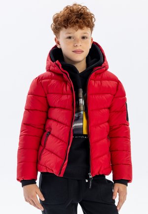 PUFFER WITH REFLECTIVE PRINT - Winter jacket - red