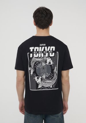 STAMPA GIAPPONESE FRONTE/RETRO - T-shirt con stampa - nero