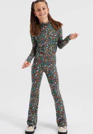 FLARED MET DESSIN - Leggings - Trousers - green