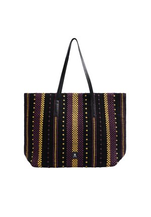 STRIPES - Bolso shopping - mustard burgundy