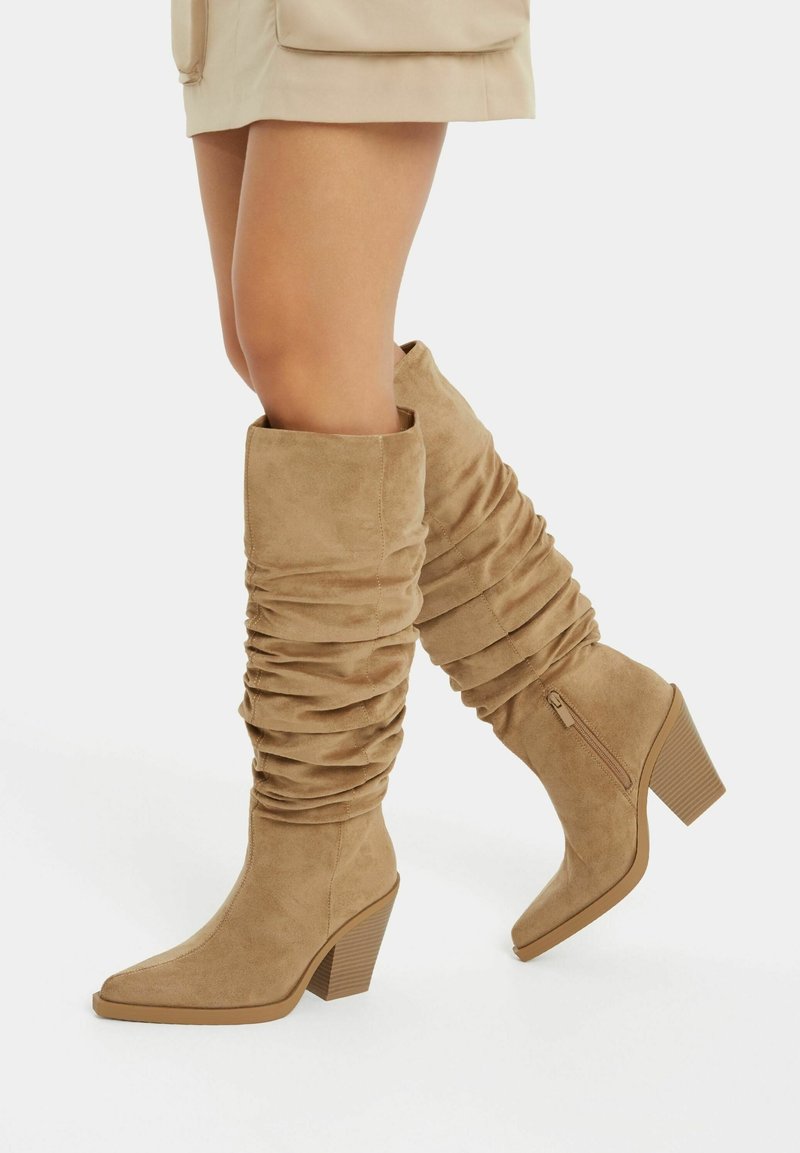 Bershka Cowboy- / Bikerboots - camel