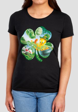 Cotton Soul, LOONEY TUNES TWEETY SHAMROCK - T-Shirt print - black