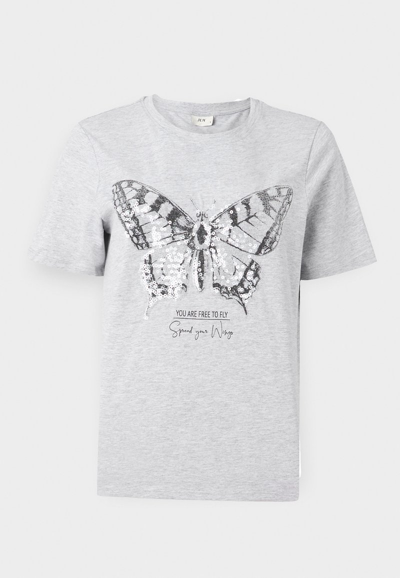 JDY T-shirt print lichtgrijs