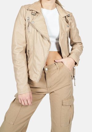 Leren jas - beige
