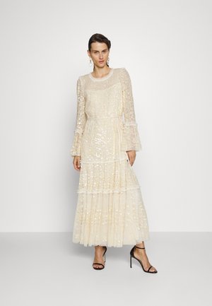 EXCLUSIVE ANNIE SEQUIN TIERED ANKLE GOWN - Ballkleid - champagne