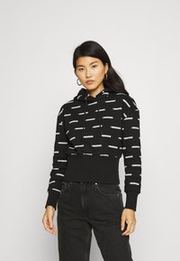 Calvin Klein Jeans LOGO ALL OVER PRINT HOODIE - Camisola - institutional black