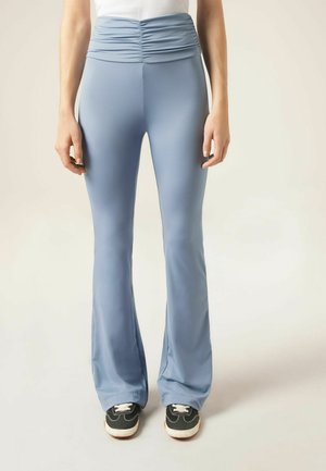 FLARE WITH RUCHING - Stoffhose - blue
