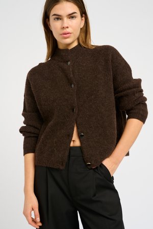 Gestuz ALPHA - Cardigan - dark brown