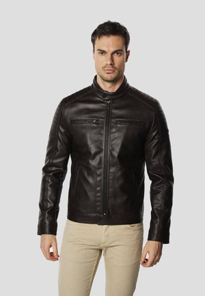Chaqueta de cuero sintético - marron oscuro   dark brown
