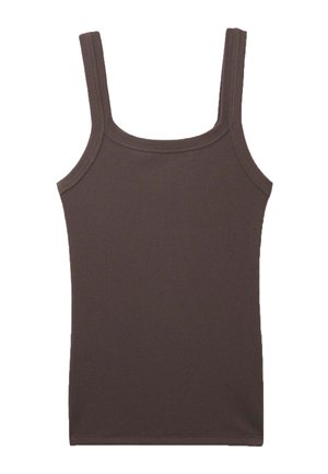 Tezenis, SQUARE NECK RIBBED - Top - brown