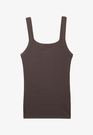 Tezenis, SQUARE NECK RIBBED - Top - brown