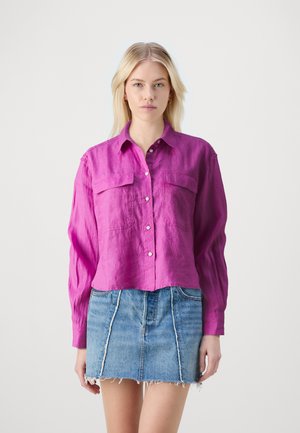 CROPPED SHIRT - Blúzka so zapínaním na gombíky - budding lilac