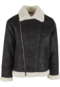 SHEARLING BIKER  - Winterjacke - black whitesand