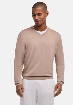 FALKE, BASIC V-NECK - Maglione - sesame