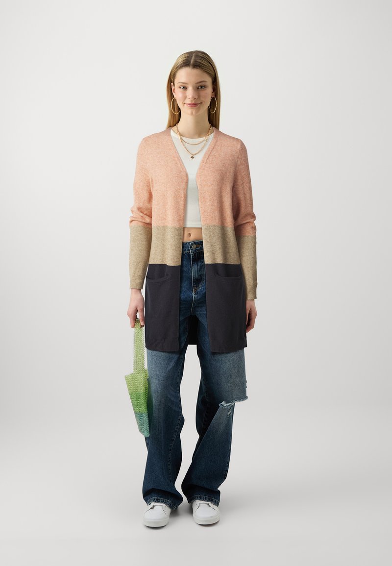 ONLY ONLQUEEN LONG CARDIGAN Strickjacke misty rose/beige