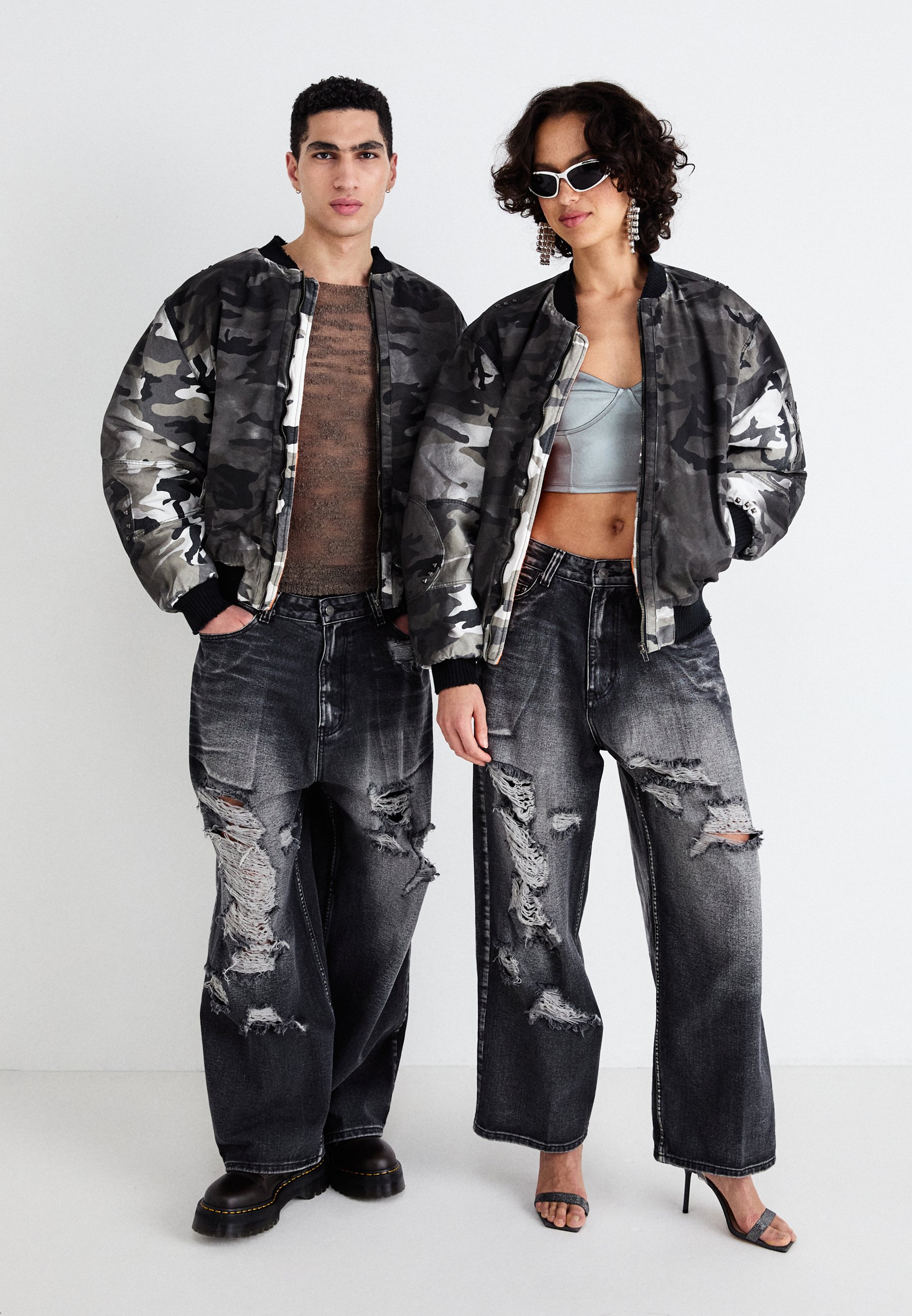 Jaded London GOTHIC DISCHARGE COLOSSUS UNISEX - Baggy Jeans