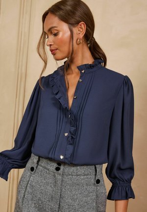 Love & Roses, RUFFLE 3/4 SLEEVE BLOUSE - Blusa abotonada - navy blue