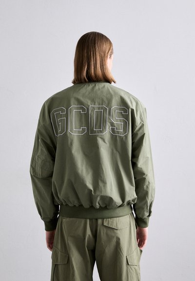 GCDS LOGO REGULAR VARSITY - Geacă bomber - military green