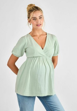 MATERNITY FIT - SHORT SLEEVE - Nyomott mintás póló - sage
