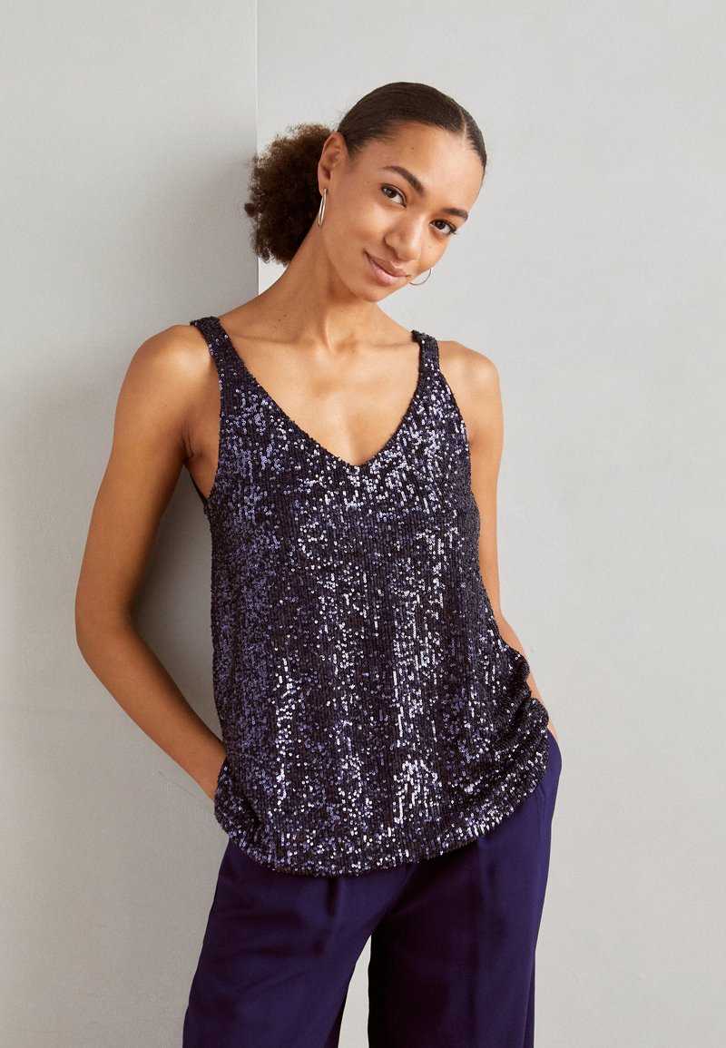 Marks & Spencer SEQUIN CAMI Top navy/dunkelblau Zalando.de