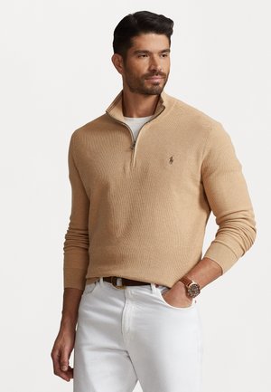 QUARTER-ZIP JUMPER - Jersey de punto - camel melange