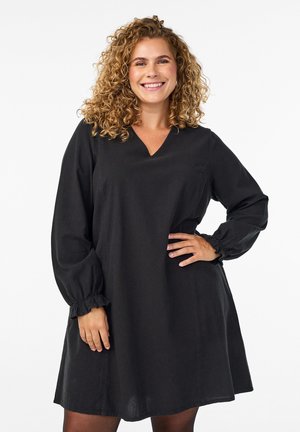 MIT V-AUSSCHNITT - Freizeitkleid - black