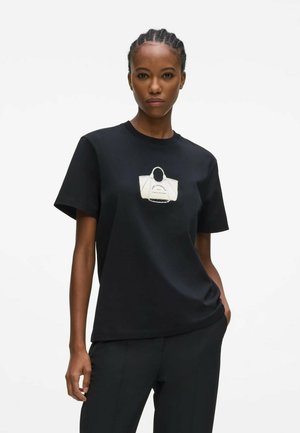 KARL LAGERFELD, KARL LAGERFELD T-SHIRT BAG MOTIF SLIM-FIT - Trükipildiga T-särk - black