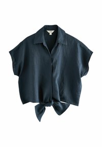 TIE FRONT SHORT SLEEVE - Gombos blúz - slate grey