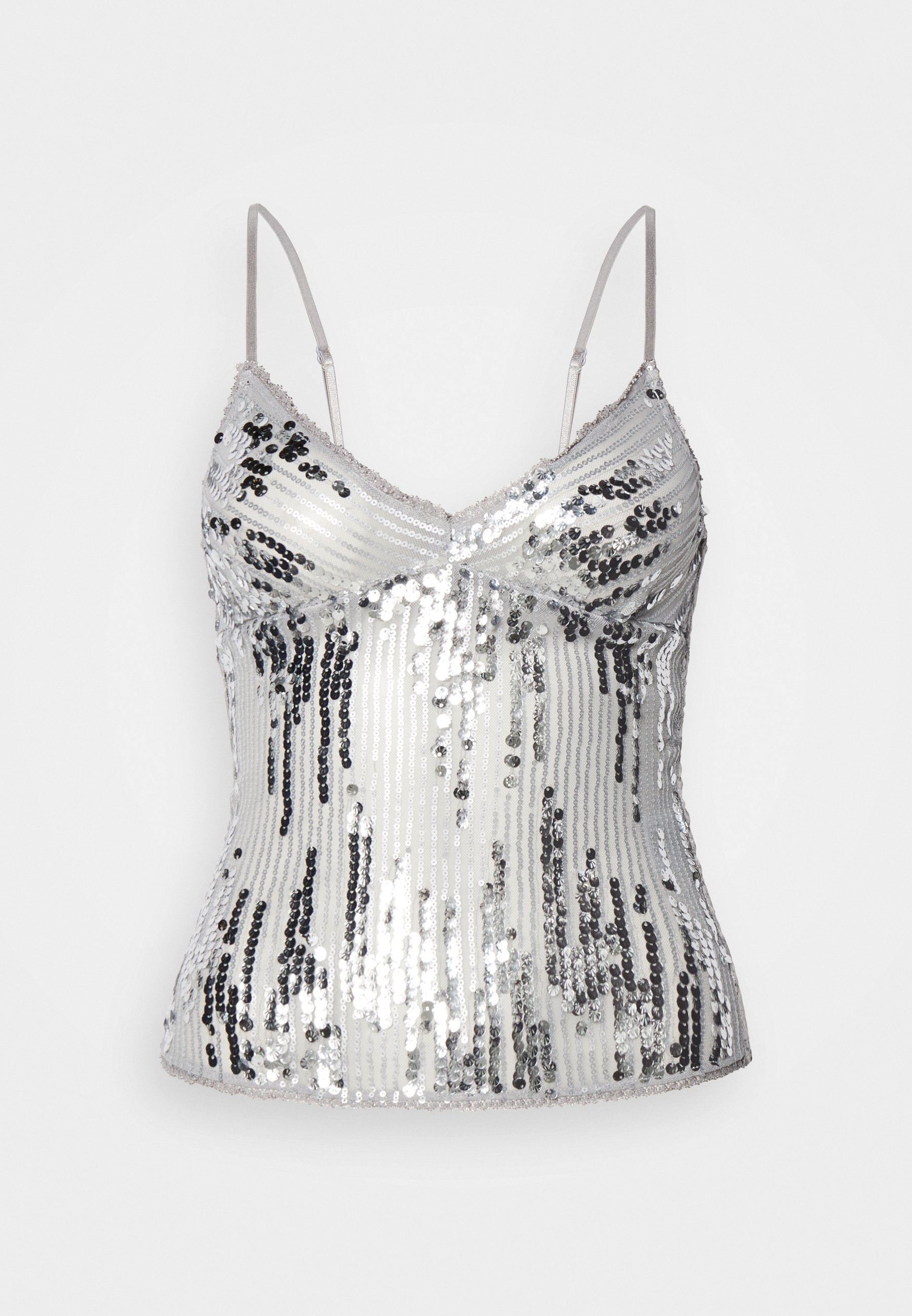 silver sequin bralette