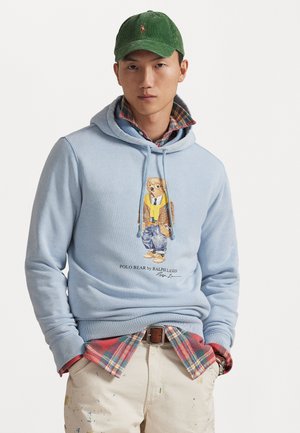 POLO BEAR GARMENT-DYED FLEECE HOODIE - Φούτερ με κουκούλα - southport blue/heritage bear