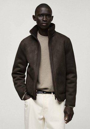 Mango Faux leather jacket - brown
