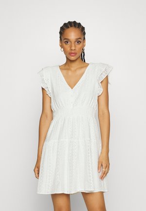 VMHONEY V NECK SHORT DRESS - Kjole - snow white
