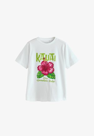 Next, REGULAR FIT - SHORT SLEEVE CREW NECK T-SHIRT . - Trükipildiga T-särk - white