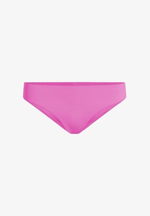 Rosa Bikinihose, nahtloses Design, gefertigt aus glattem Stoff, mittlere Leibhöhe, klassischer Schnitt, ohne Muster oder sichtbare Verzierungen.