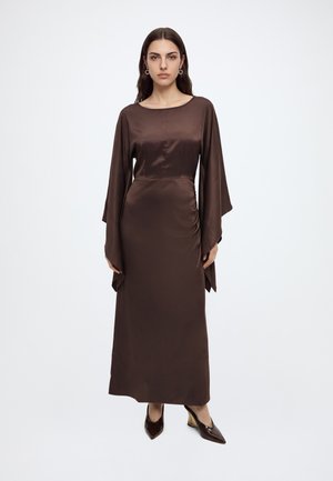 VILA, VICRAZY O-NECK ANKLE DRESS - Коктейлна рокля/Парти рокля - coffee bean