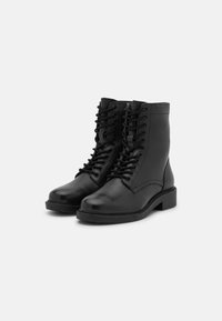 Anna Field Wide Fit LEATHER  - Botins de atacadores - black